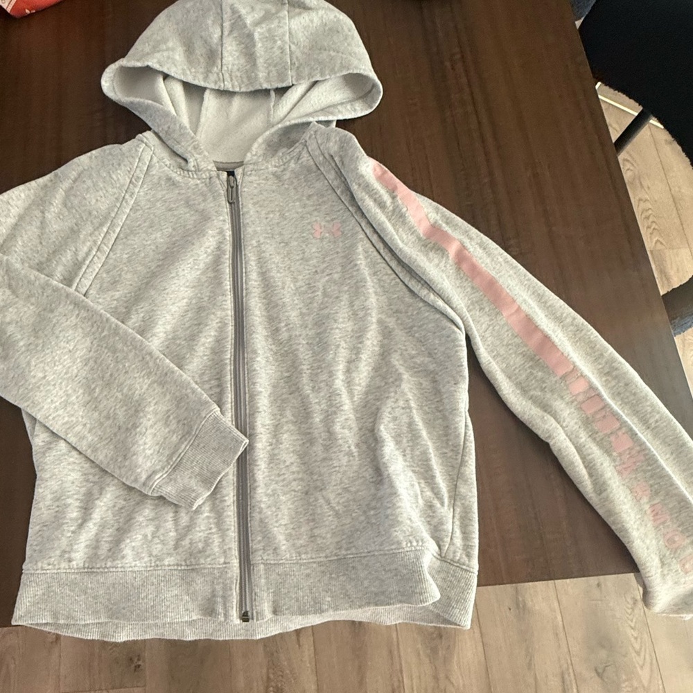 Under armer light grey zip up hoodie
